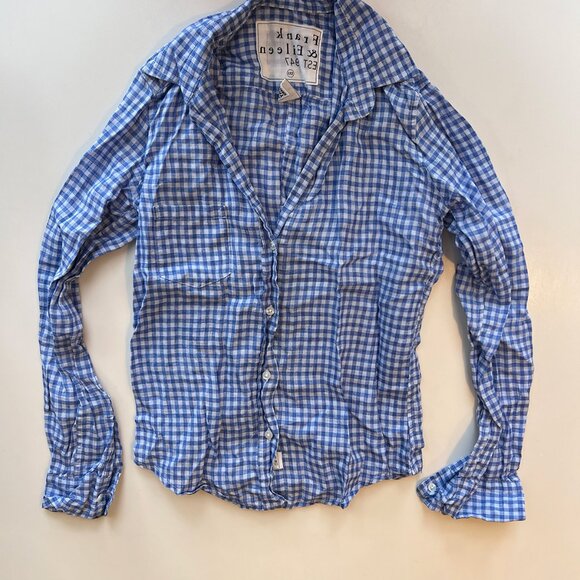 Frank & Eileen Linen Barry, blue and white gingham, Size XXS - Picture 2 of 3